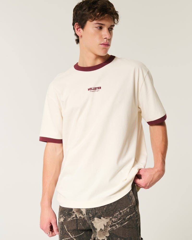 Hollister - Boxy Heavyweight Logo Graphic Tee IMMEDIATE - Brandatak Store