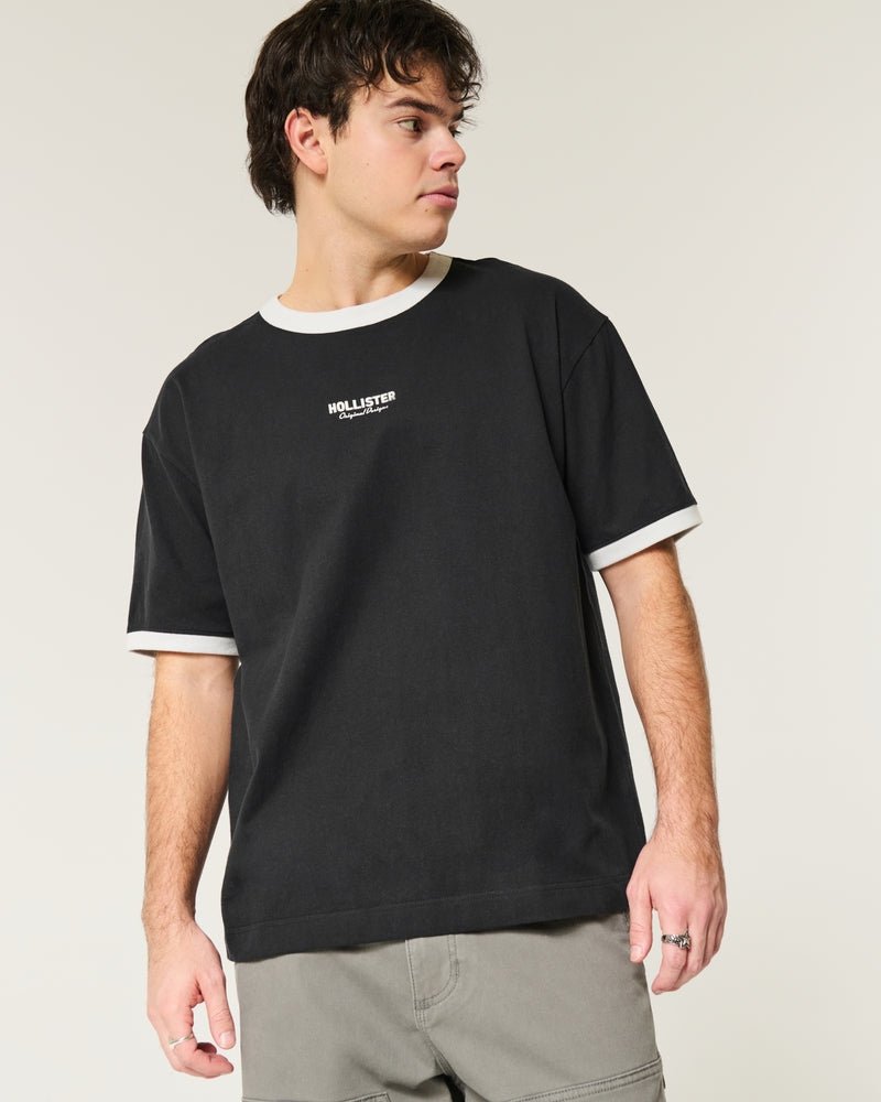 Hollister - Boxy Heavyweight Logo Graphic Tee IMMEDIATE - Brandatak Store