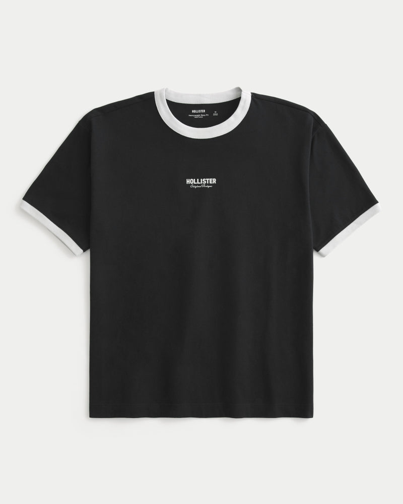Hollister - Boxy Heavyweight Logo Graphic Tee IMMEDIATE - Brandatak Store