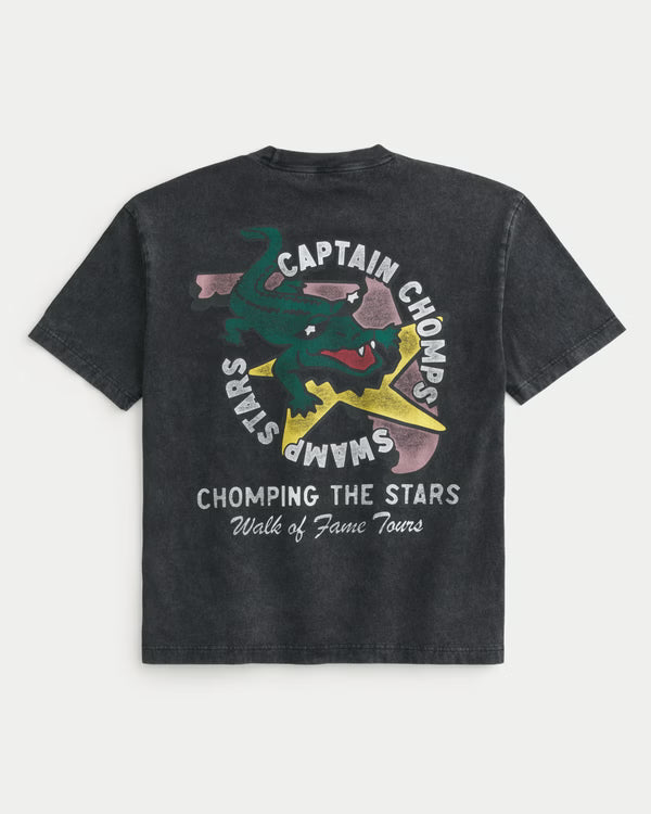 Hollister - Boxy Captain Chomps Graphic Tee