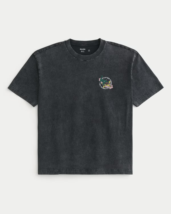 Hollister - Boxy Captain Chomps Graphic Tee