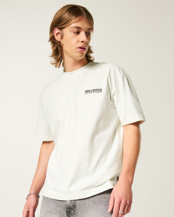 Hollister - Boxy Heavyweight Logo Graphic Tee