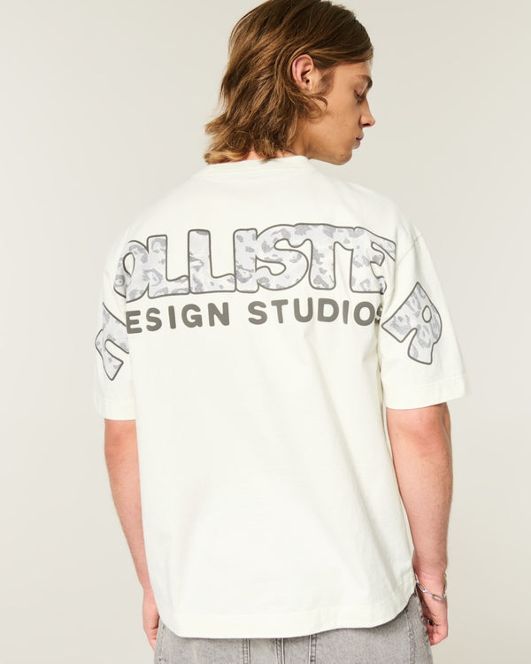 Hollister - Boxy Heavyweight Logo Graphic Tee
