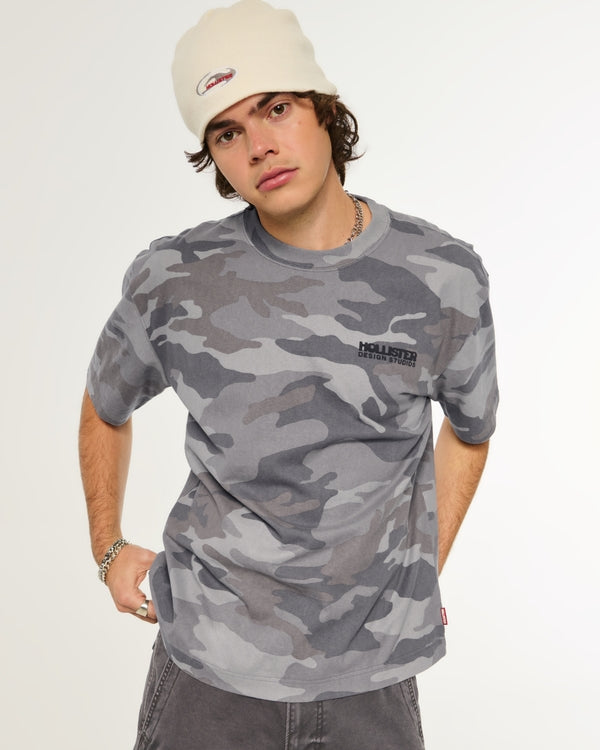 Hollister - Boxy Heavyweight Logo Graphic Tee
