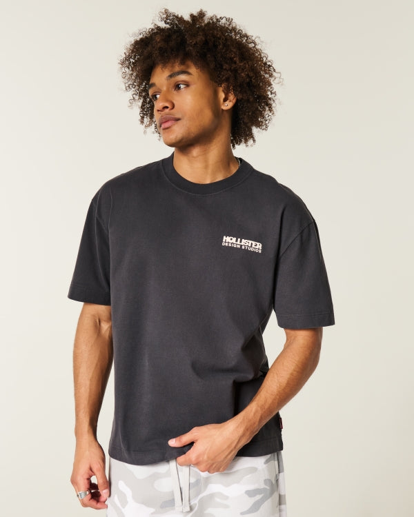 Hollister - Boxy Heavyweight Logo Graphic Tee