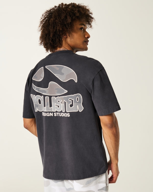 Hollister - Boxy Heavyweight Logo Graphic Tee