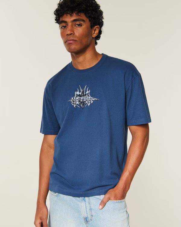 Hollister - Boxy Heavyweight Logo Graphic Tee