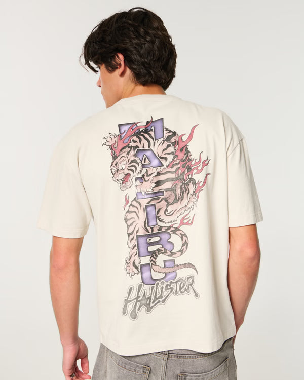 Hollister - Boxy Heavyweight Logo Graphic Tee