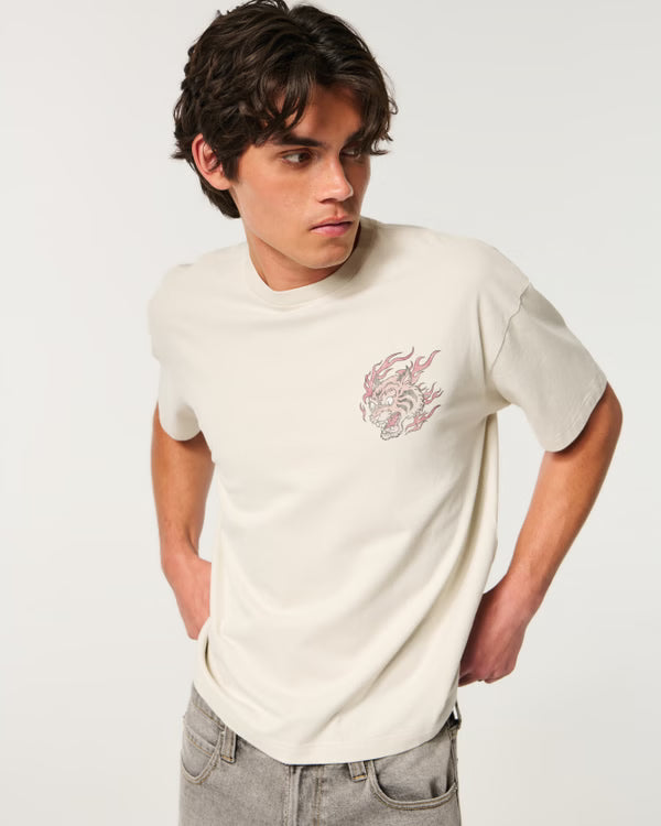 Hollister - Boxy Heavyweight Logo Graphic Tee