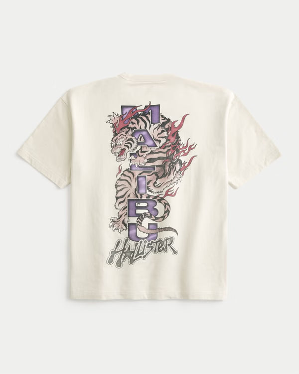 Hollister - Boxy Heavyweight Logo Graphic Tee