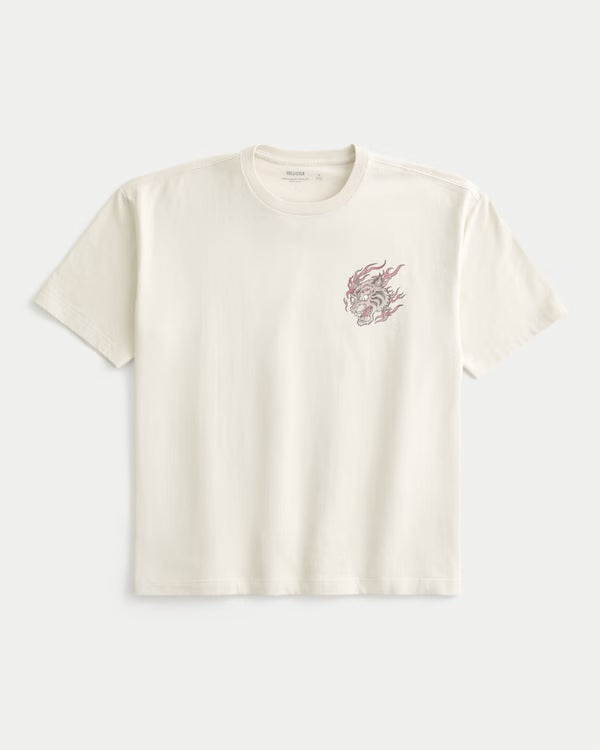 Hollister - Boxy Heavyweight Logo Graphic Tee