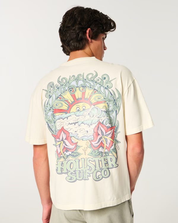 Hollister - Boxy Heavyweight Logo Graphic Tee