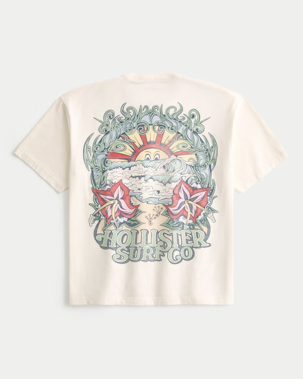Hollister - Boxy Heavyweight Logo Graphic Tee