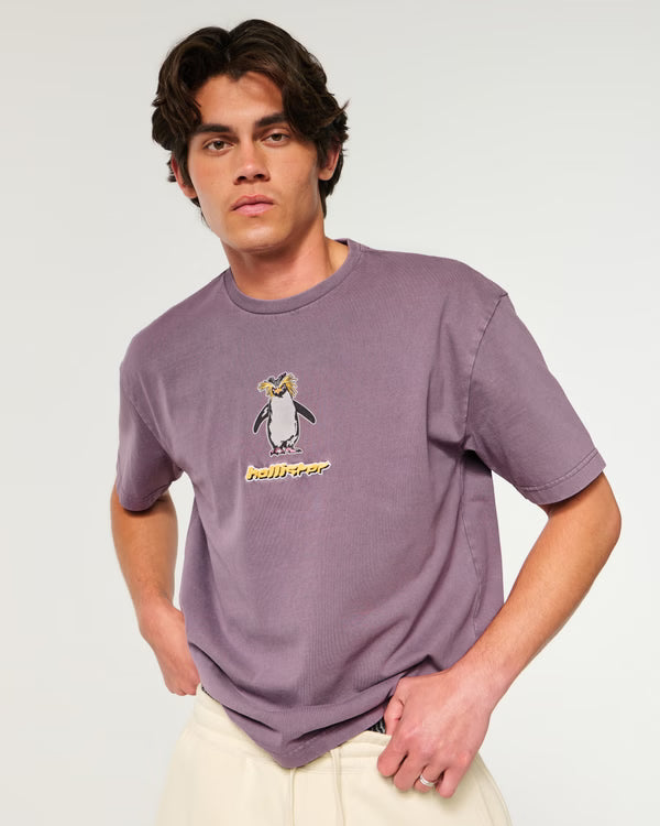 Hollister - Boxy Heavyweight Logo Graphic Tee
