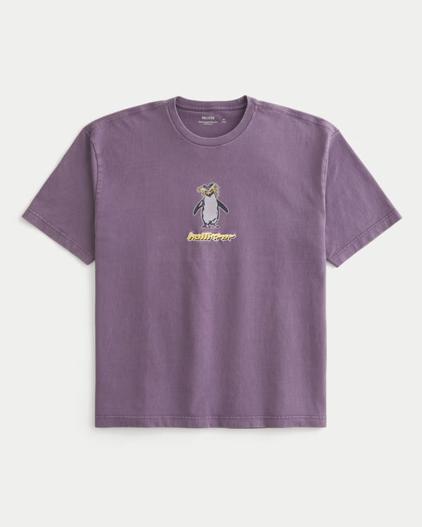 Hollister - Boxy Heavyweight Logo Graphic Tee