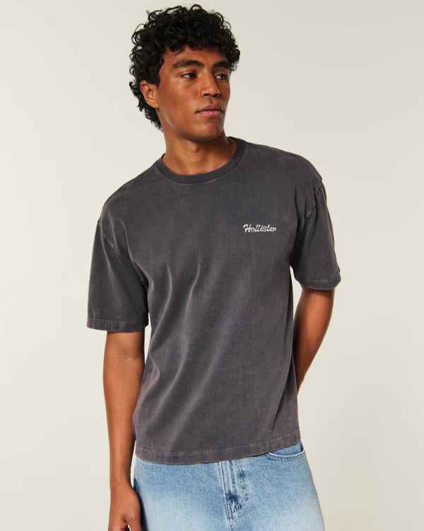 Hollister - Boxy Heavyweight Logo Graphic Tee