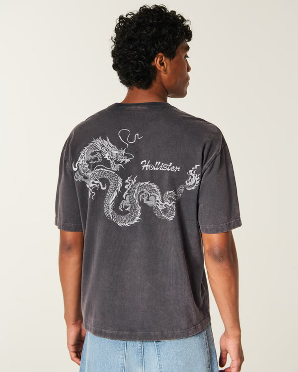 Hollister - Boxy Heavyweight Logo Graphic Tee