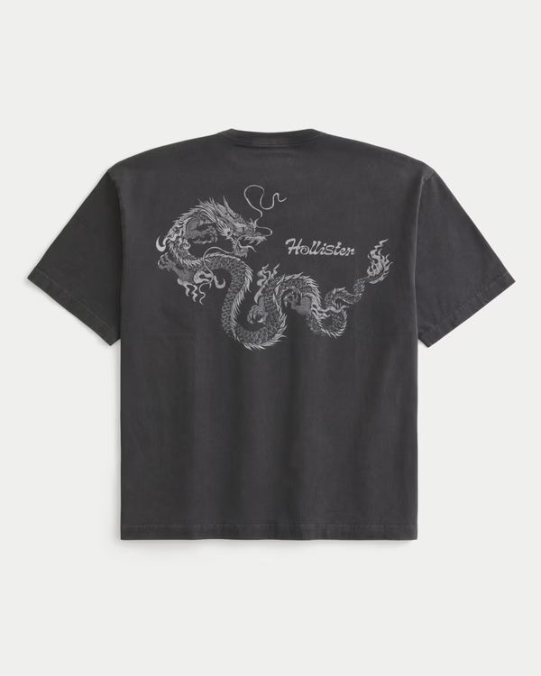 Hollister - Boxy Heavyweight Logo Graphic Tee