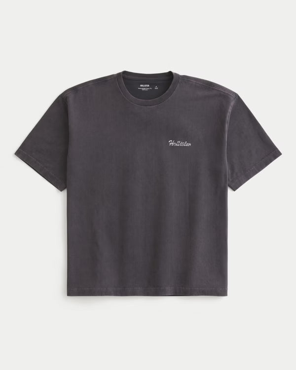 Hollister - Boxy Heavyweight Logo Graphic Tee