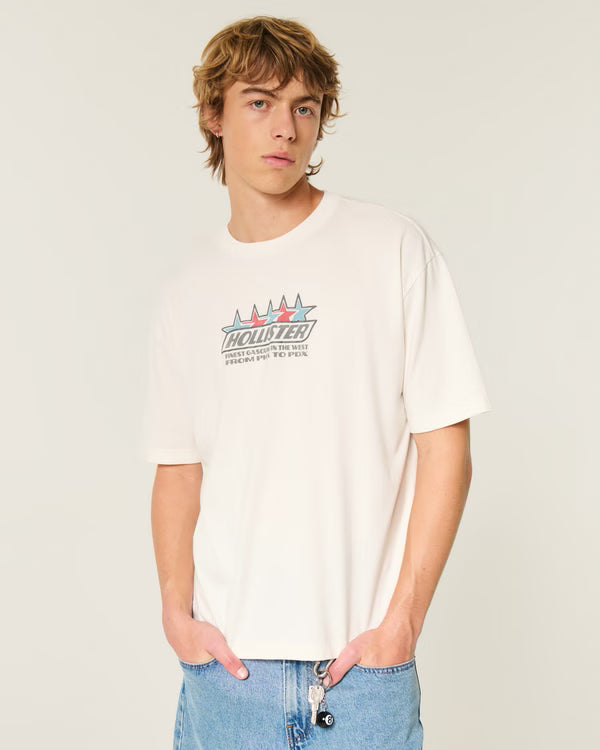 Hollister - Boxy Cotton Logo Graphic Tee