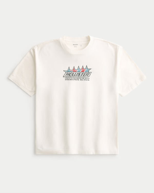 Hollister - Boxy Cotton Logo Graphic Tee