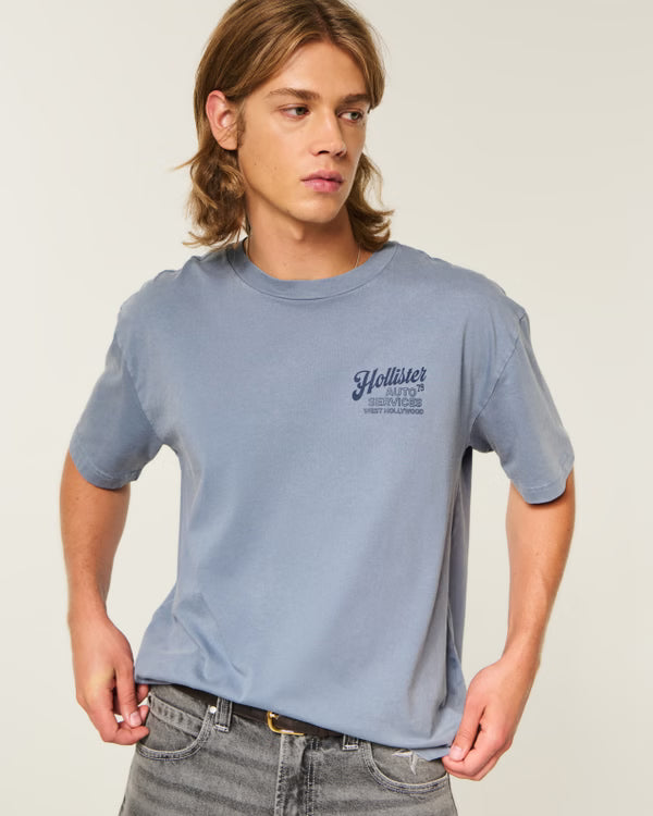 Hollister - Boxy Cotton Logo Graphic Tee