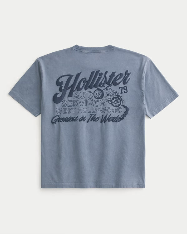 Hollister - Boxy Cotton Logo Graphic Tee