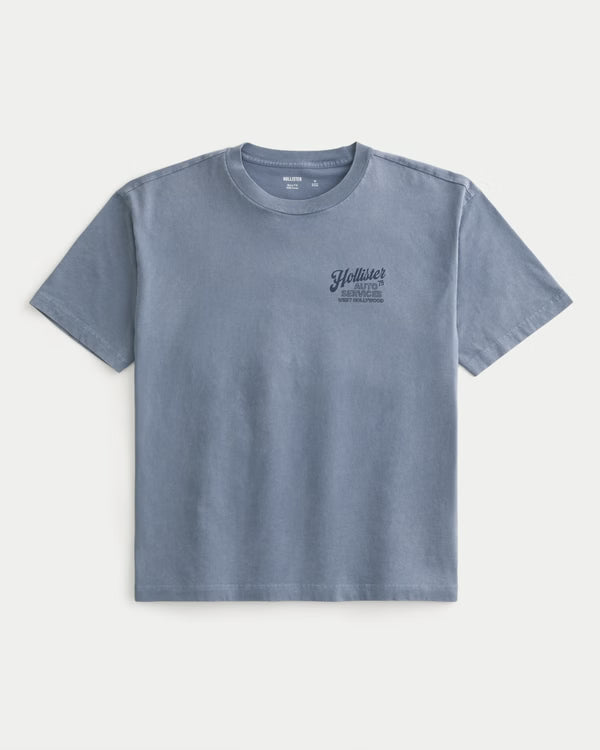 Hollister - Boxy Cotton Logo Graphic Tee