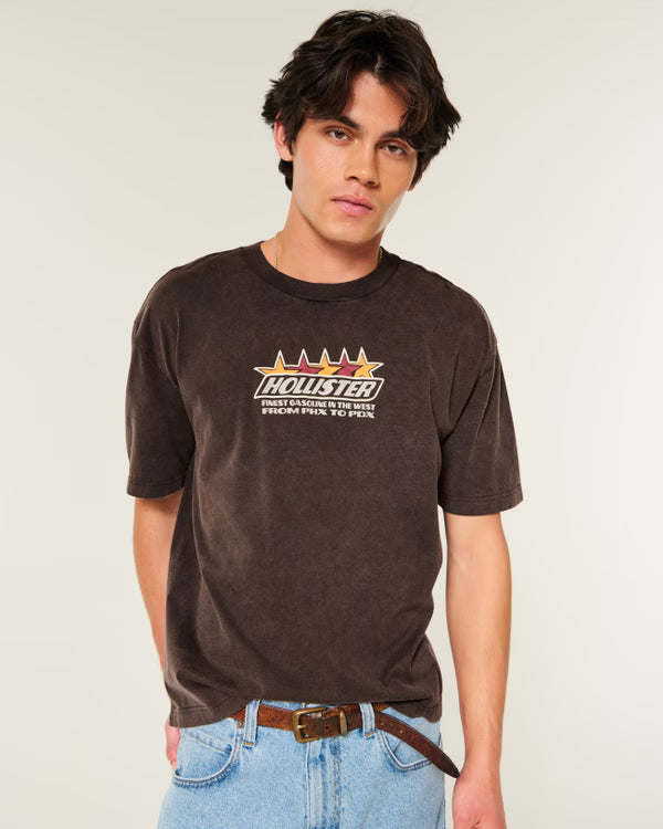 Hollister - Boxy Cotton Logo Graphic Tee
