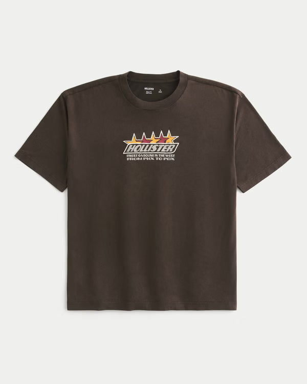 Hollister - Boxy Cotton Logo Graphic Tee