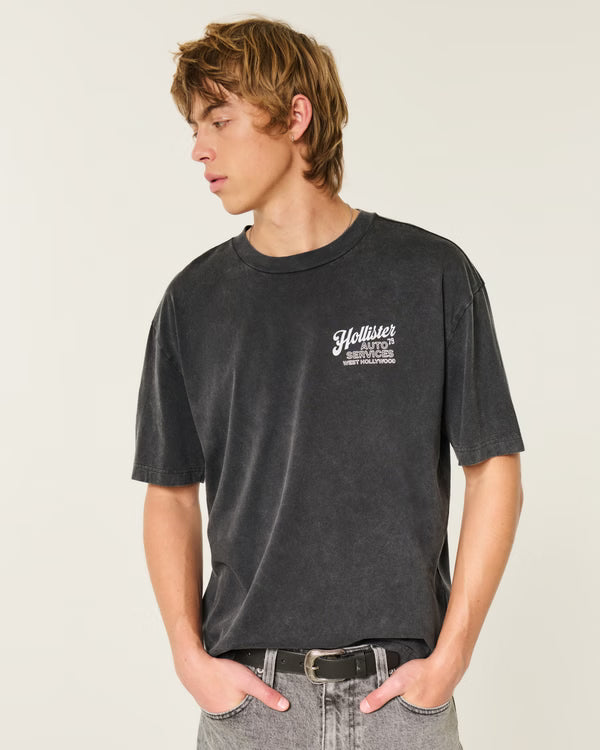 Hollister - Boxy Cotton Logo Graphic Tee