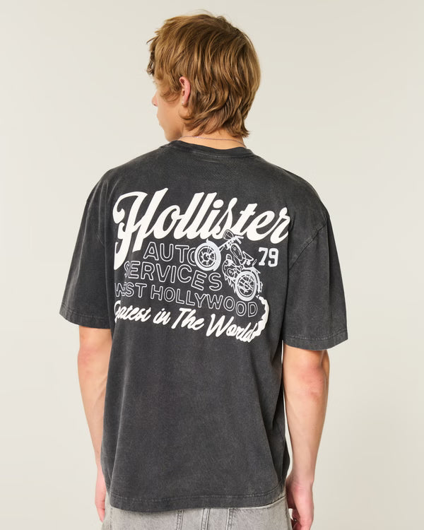 Hollister - Boxy Cotton Logo Graphic Tee