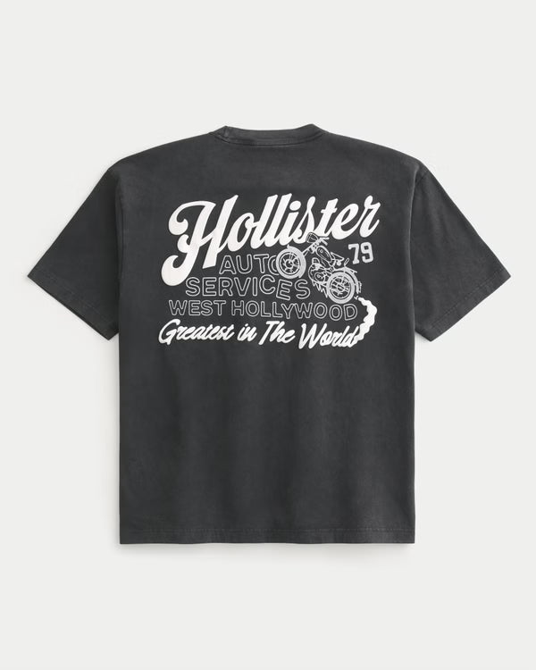 Hollister - Boxy Cotton Logo Graphic Tee