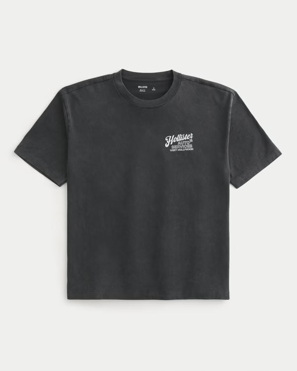 Hollister - Boxy Cotton Logo Graphic Tee