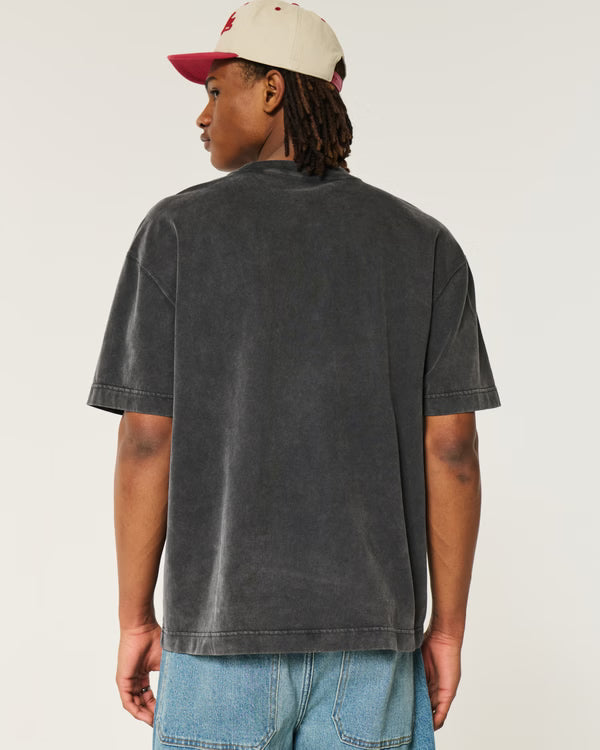 Hollister - Boxy Heavyweight Washed Cotton Crew T-Shirt