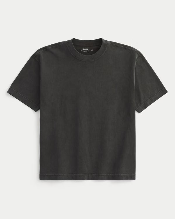 Hollister - Boxy Heavyweight Washed Cotton Crew T-Shirt