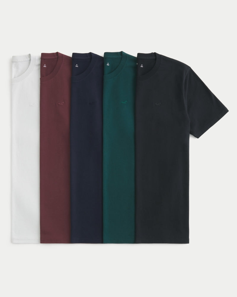Hollister - Icon Crew T-Shirt 5-Pack IMMEDAITE