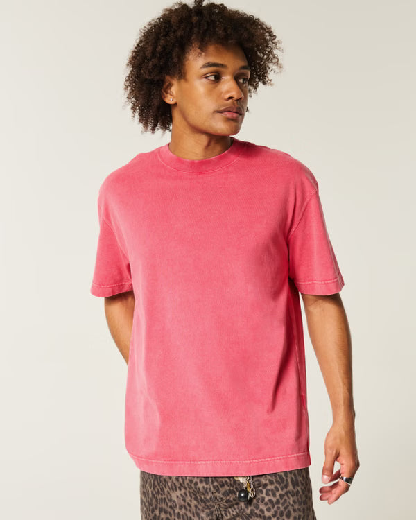 Hollister - Boxy Heavyweight Washed Cotton Crew T-Shirt