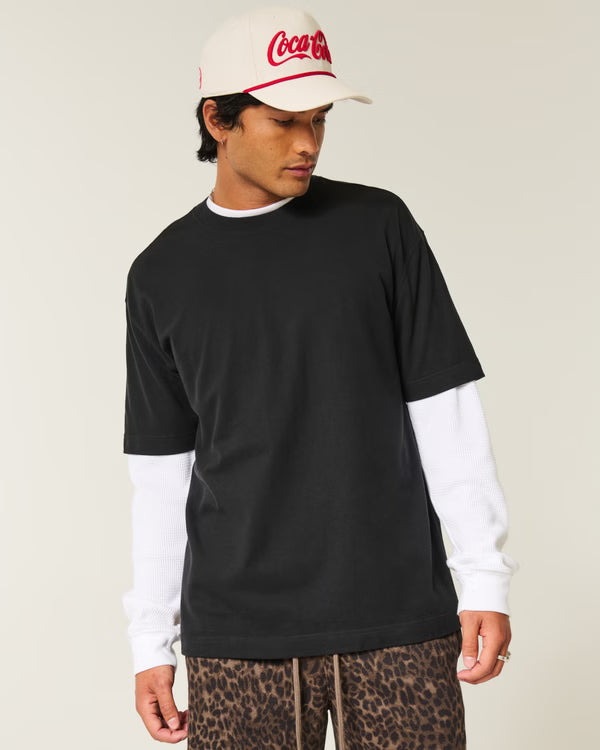 Hollister - Boxy Heavyweight Washed Cotton Crew T-Shirt