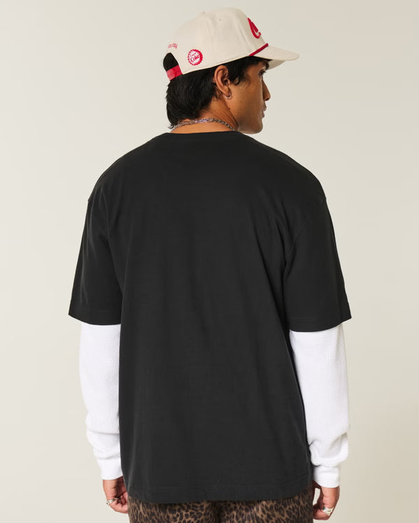 Hollister - Boxy Heavyweight Washed Cotton Crew T-Shirt