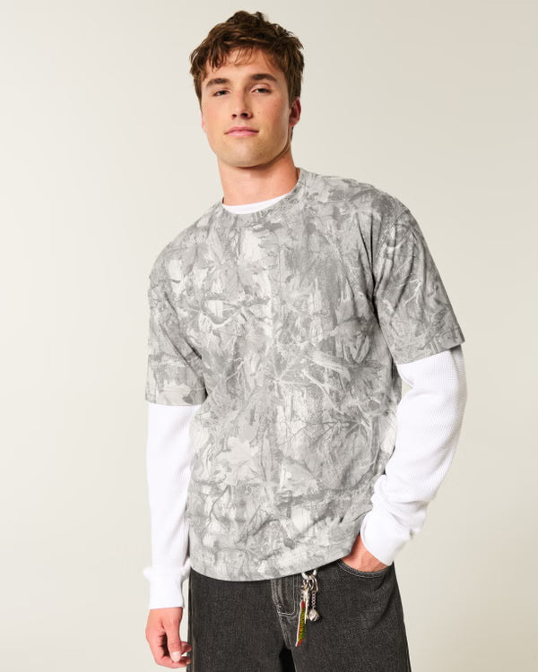 Hollister - Boxy Heavyweight Washed Cotton Crew T-Shirt