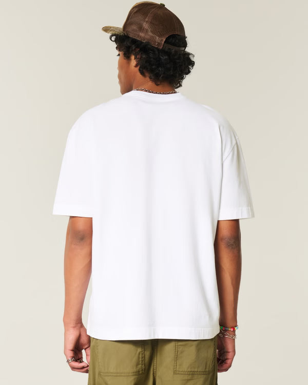 Hollister - Boxy Heavyweight Washed Cotton Crew T-Shirt