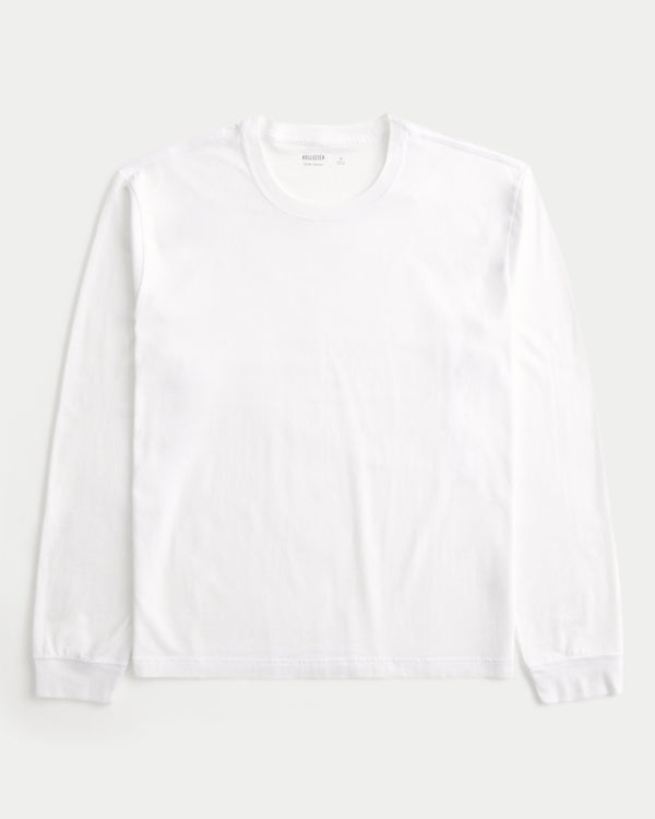 Hollister - Relaxed Long-Sleeve Cotton Crew T-Shirt