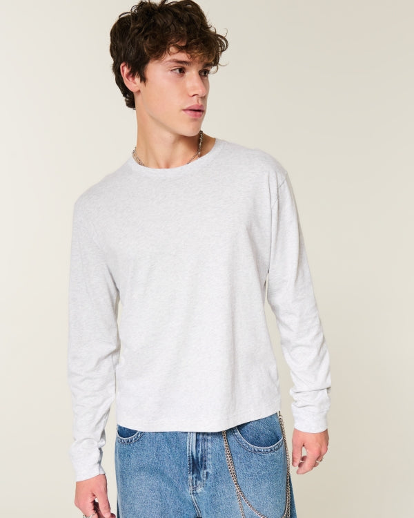 Hollister - Relaxed Long-Sleeve Cotton Crew T-Shirt