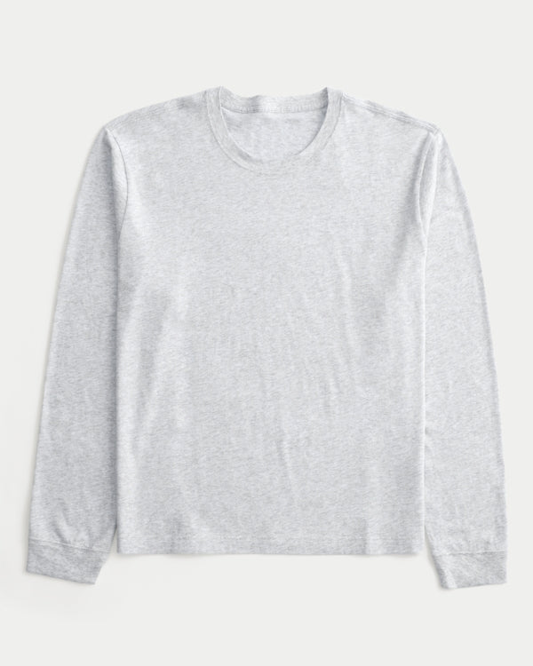 Hollister - Relaxed Long-Sleeve Cotton Crew T-Shirt