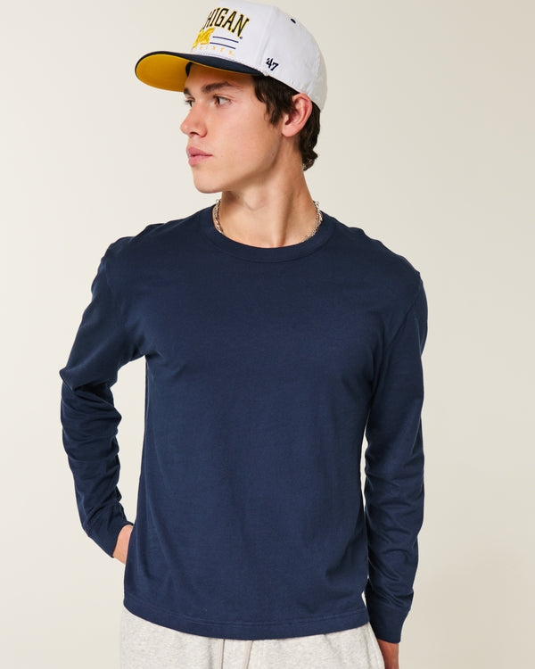 Hollister - Relaxed Long-Sleeve Cotton Crew T-Shirt