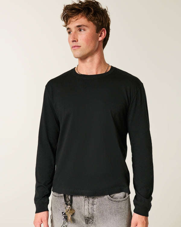 Hollister - Relaxed Long-Sleeve Cotton Crew T-Shirt