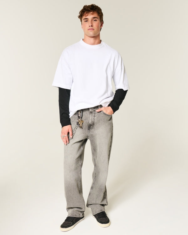Hollister - Relaxed Long-Sleeve Cotton Crew T-Shirt