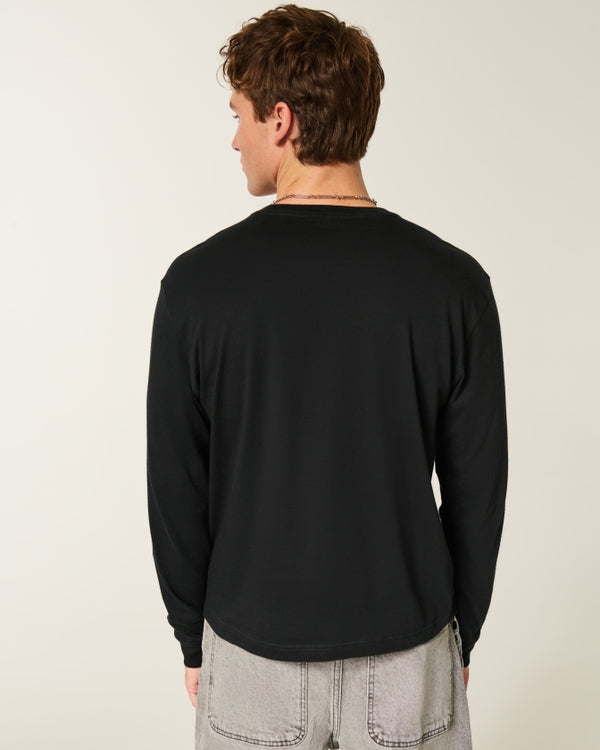 Hollister - Relaxed Long-Sleeve Cotton Crew T-Shirt