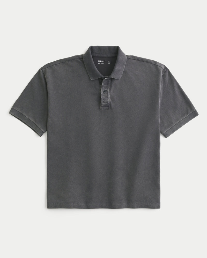 Boxy Crop Washed Polo